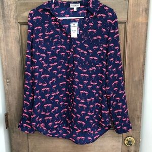 Flamingo button up blouse